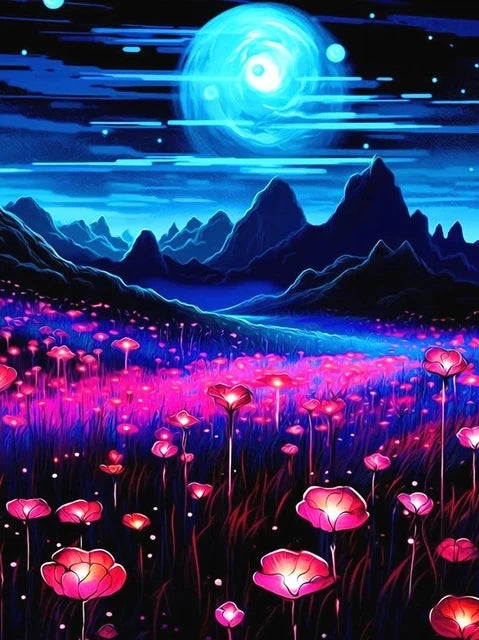 Schilderen op nummer Landschappen Nachtvijver Scène - 9950773