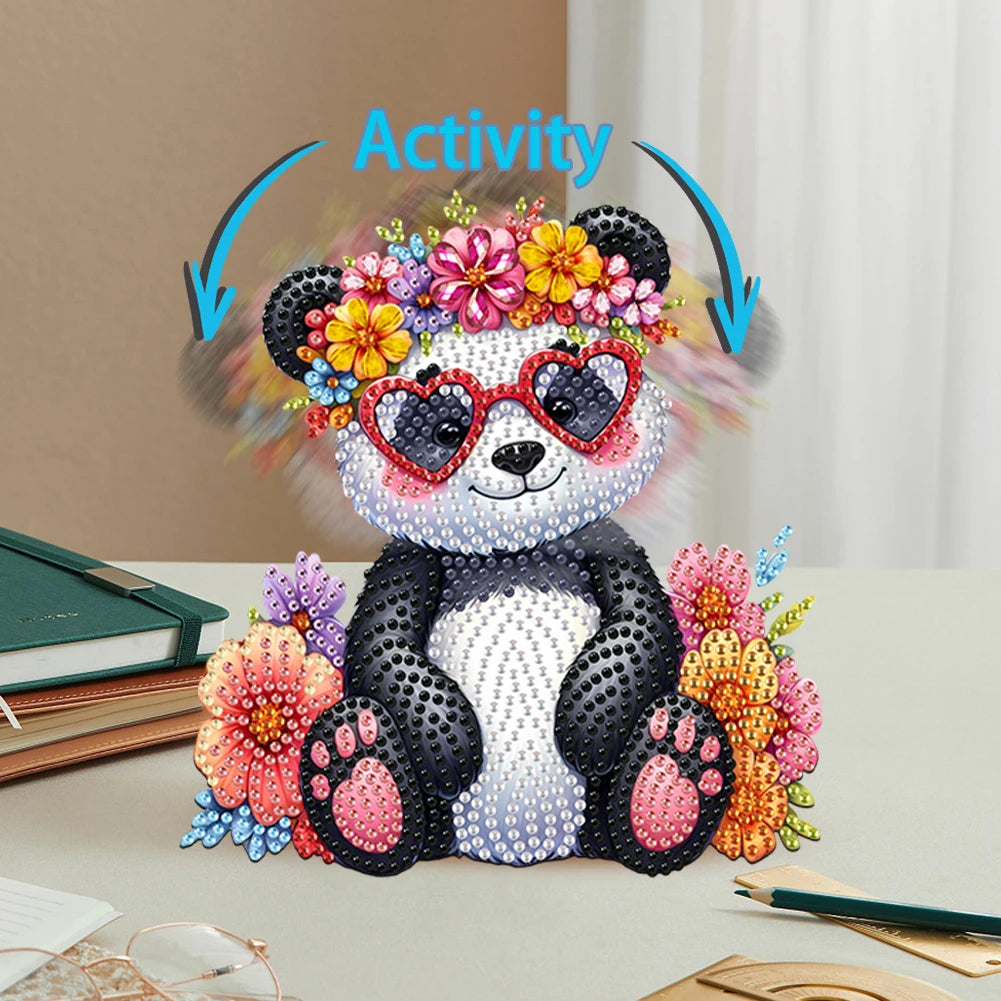 Diamond Painting Tafelornament Acryl Dieren met Beweegbaar Hoofd - Paashaas 1