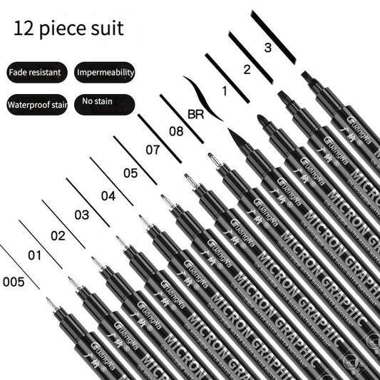 Stiften set met fineliners en brush pennen voor schetsen en illustraties
