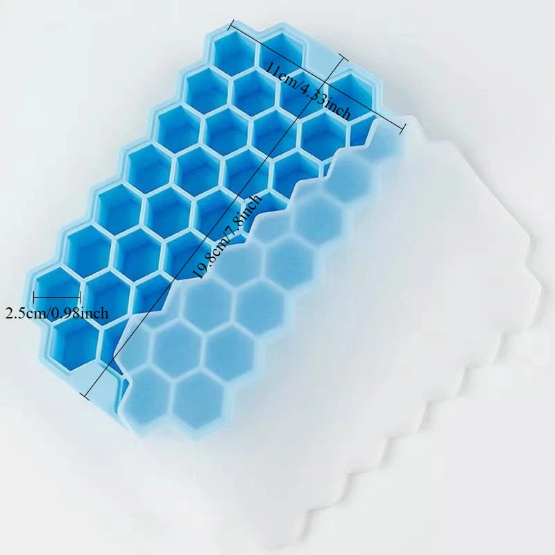 IJsblokjesvorm honingraat silicone met deksel – 148 vakjes