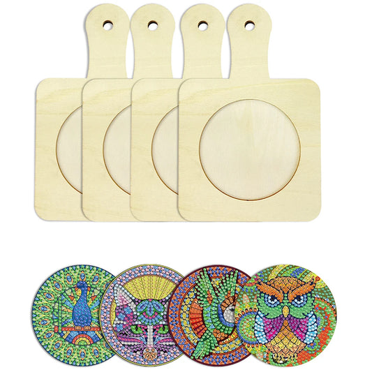 Diamond Painting Dienblad Set van 4 Antislip Placemats Rond - TETP003