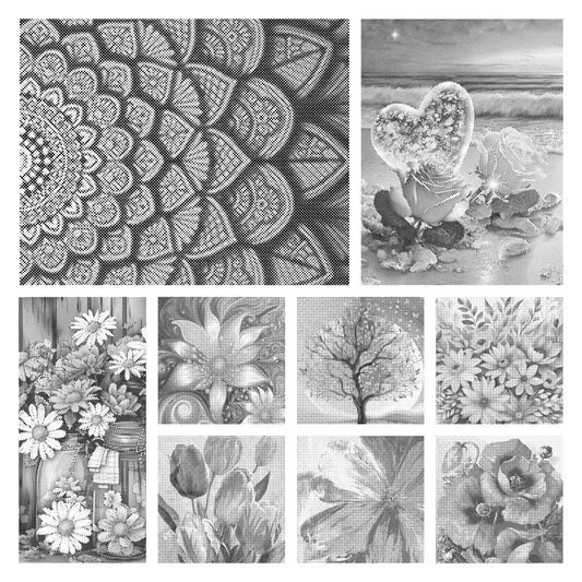 DOT Painting 40x50cm - Bloemen en Planten in Één Kleur