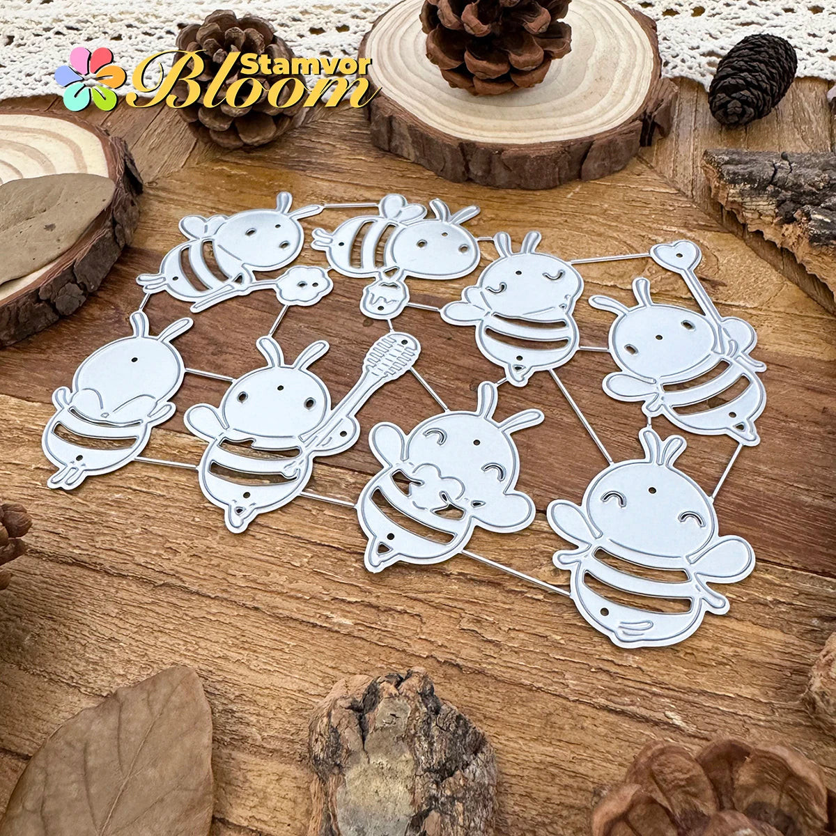 Metalen snijmal Lovely Busy Bees voor scrapbooking en embossing