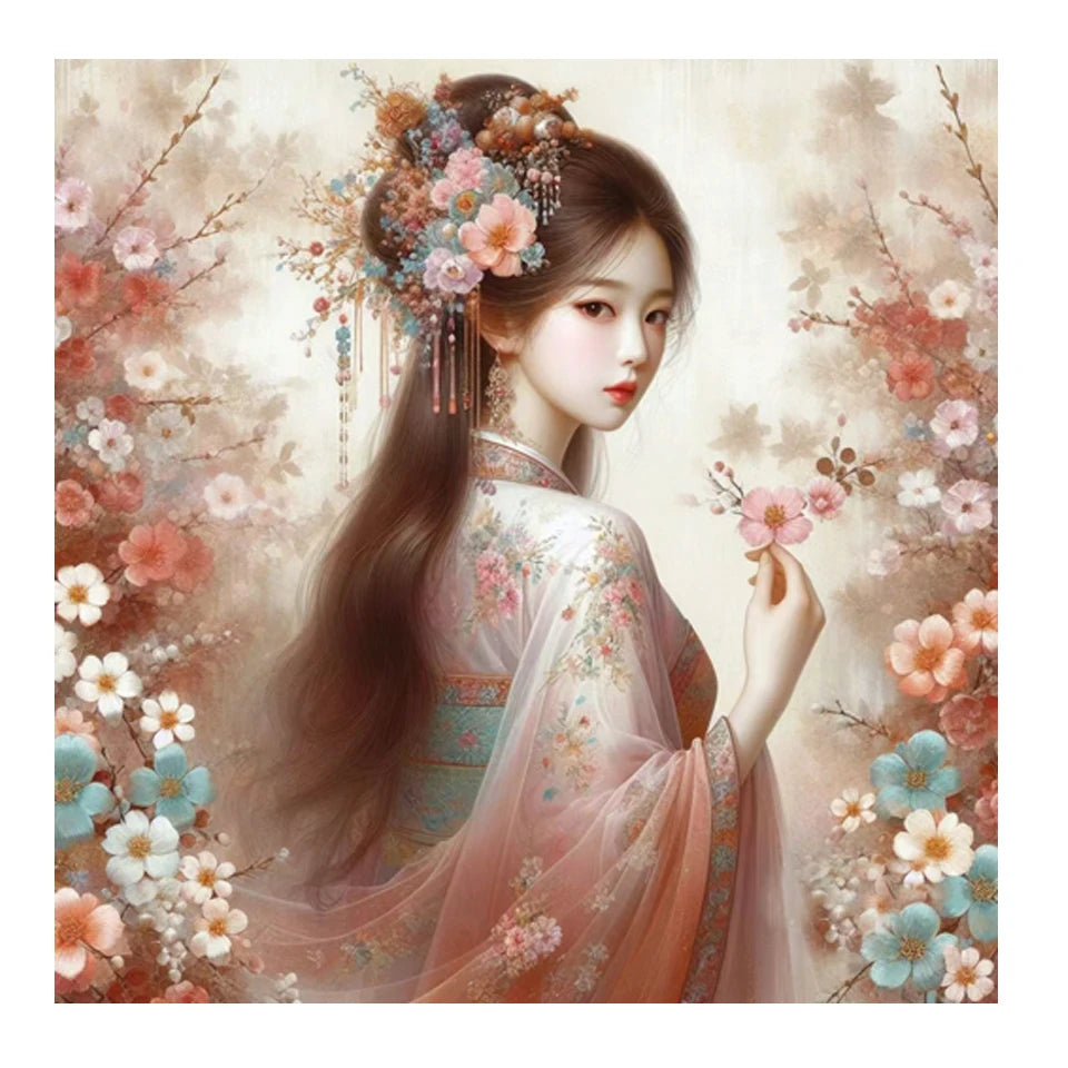 AB Diamond Painting met AB en Fairy dust steentjes – Peach Blossom