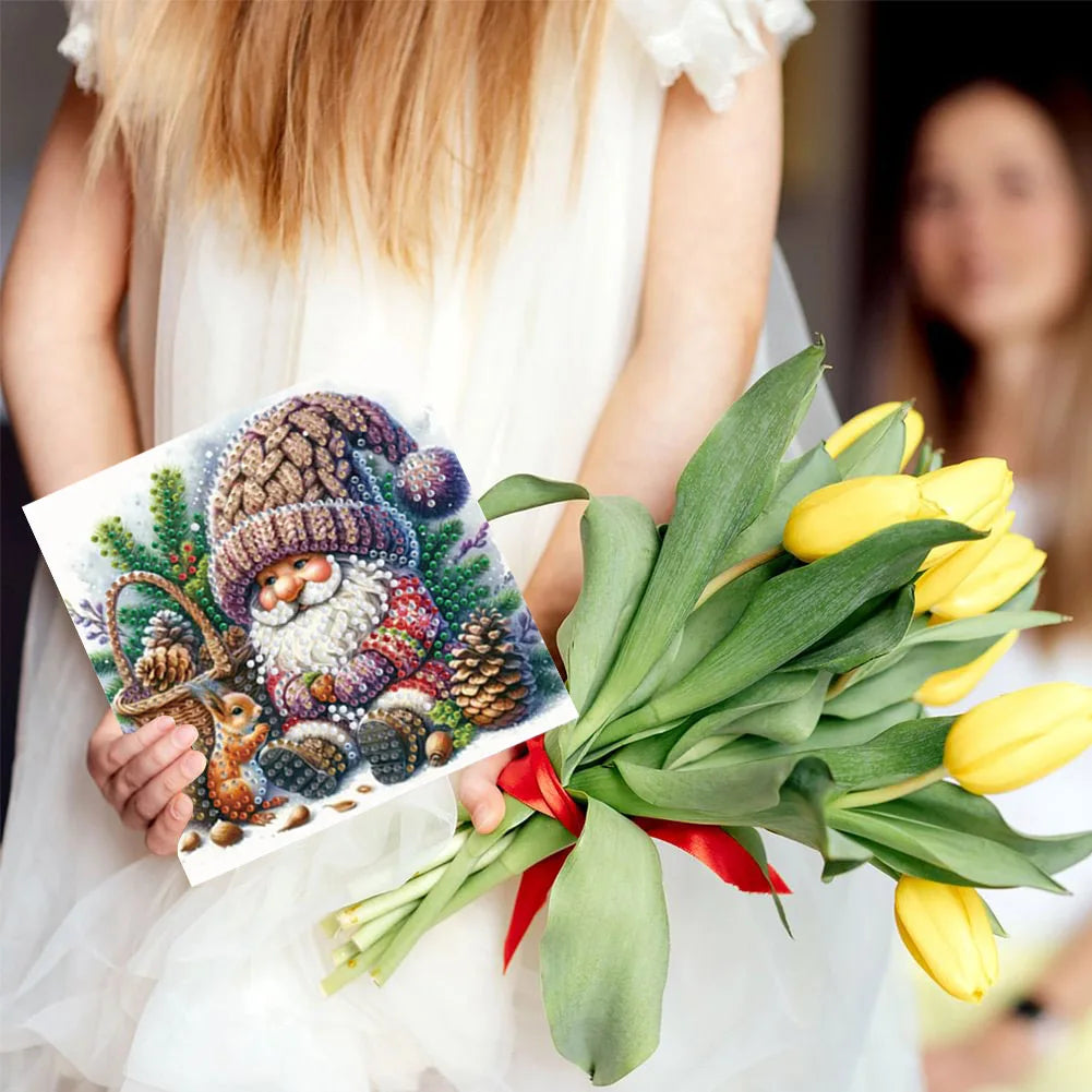 Diamond Painting Kerstkaarten Set met 6 Luxe Wenskaarten en Enveloppen - HK023