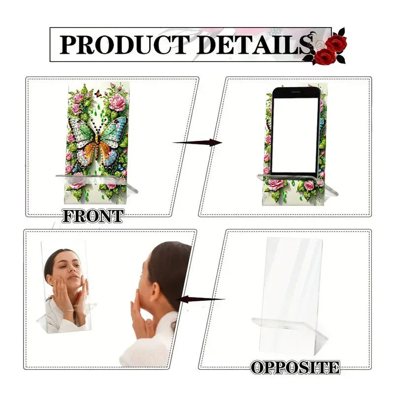 Diamond Painting Telefoon standaard met dieren design en spiegel