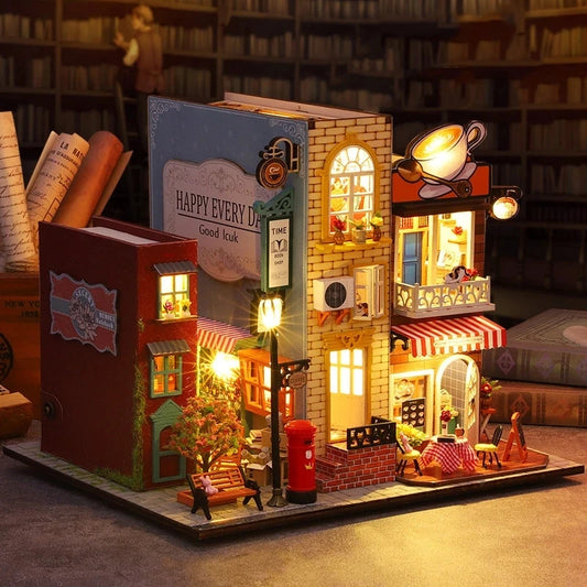 Zelfbouw Miniatuurhuisje met Verlichting – Boekhoek & Poppenhuis