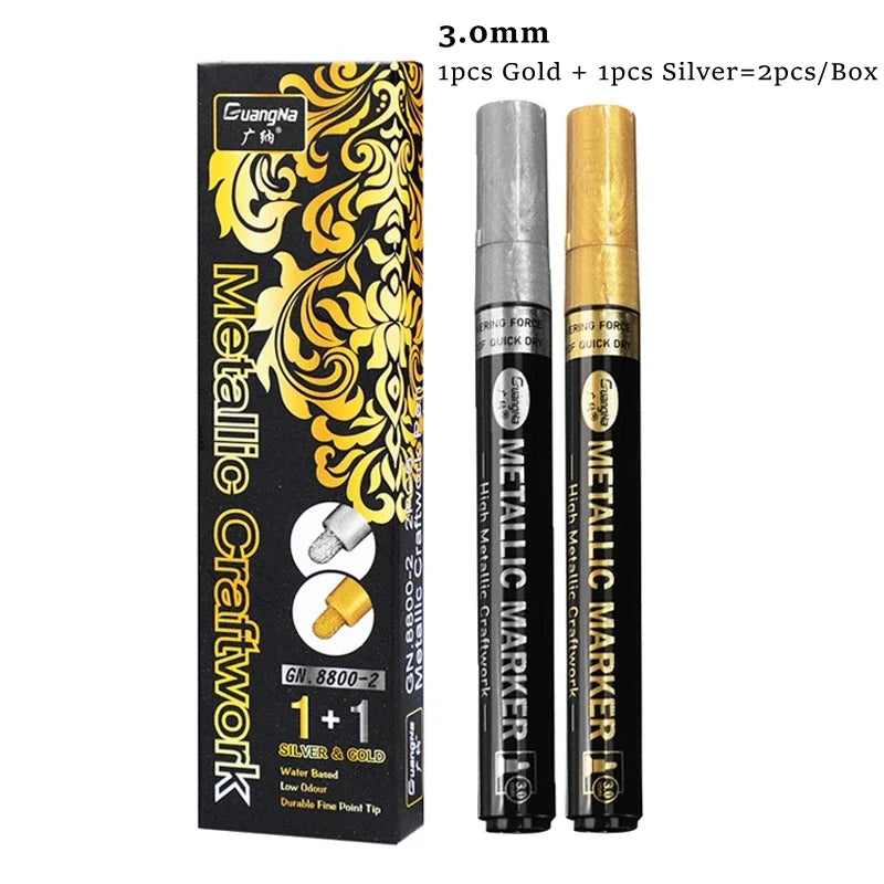 Stiften Metallic Permanent Goud en Zilver – Set van 2 (2-3 mm)