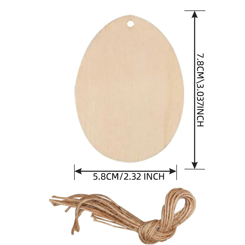 Houten figuur om zelf te schilderen/kleuren – 10/20/50 stuks paashanger set