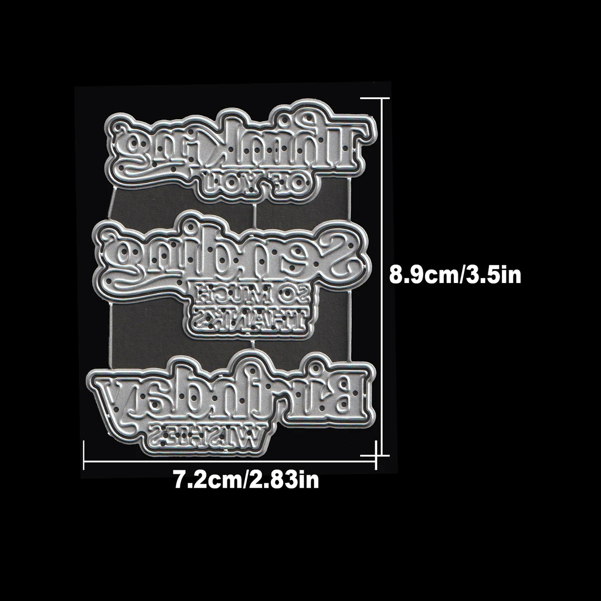 Metalen snijmal met tekst Thinking of You voor kaarten
