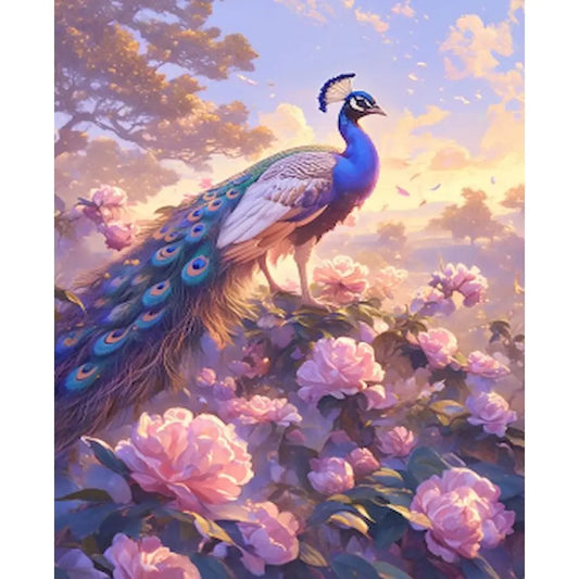 Diamond Painting Dieren - Kleurrijke Wanddecoratie - Pauw DZDP78979