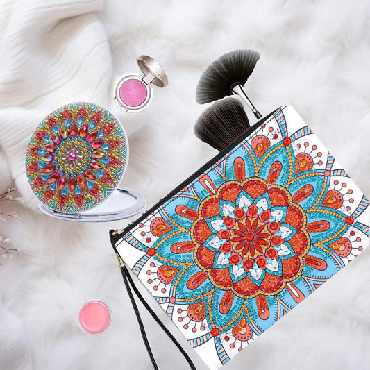 Diamond Painting Etui Mandala Clutch met Compacte Spiegel – Luxe Cadeauset