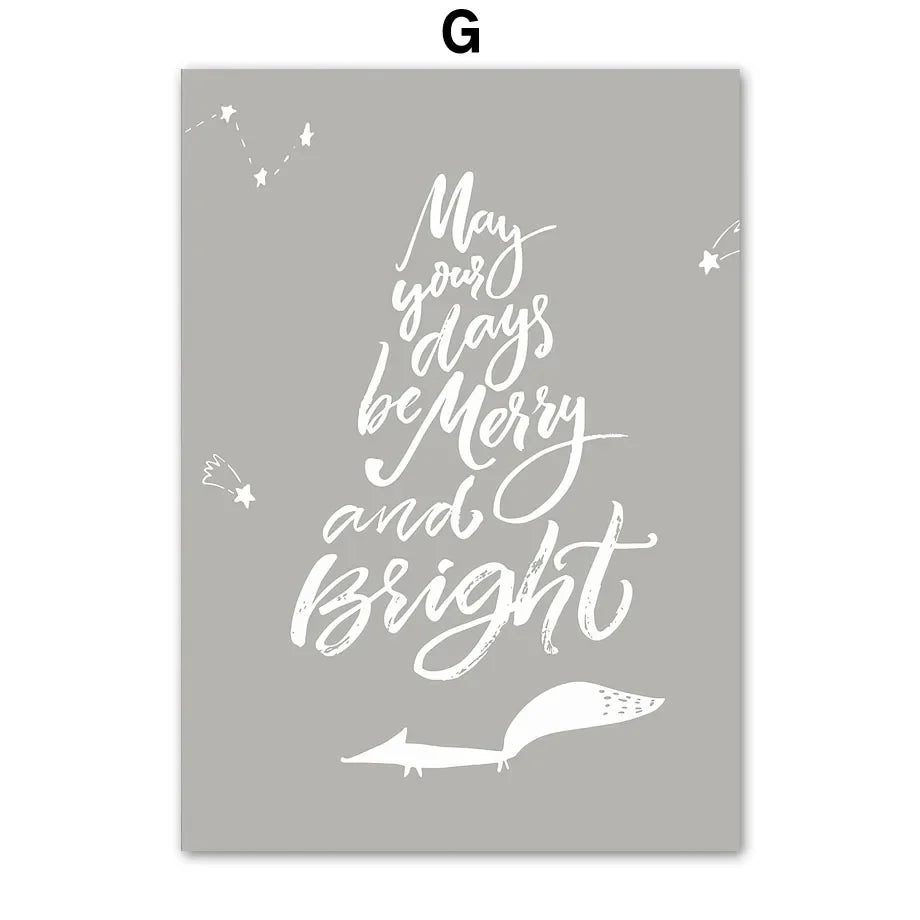 Kerst schilderij (canvas) panda met kerstboom en sneeuwvlokken – moderne wanddecoratie