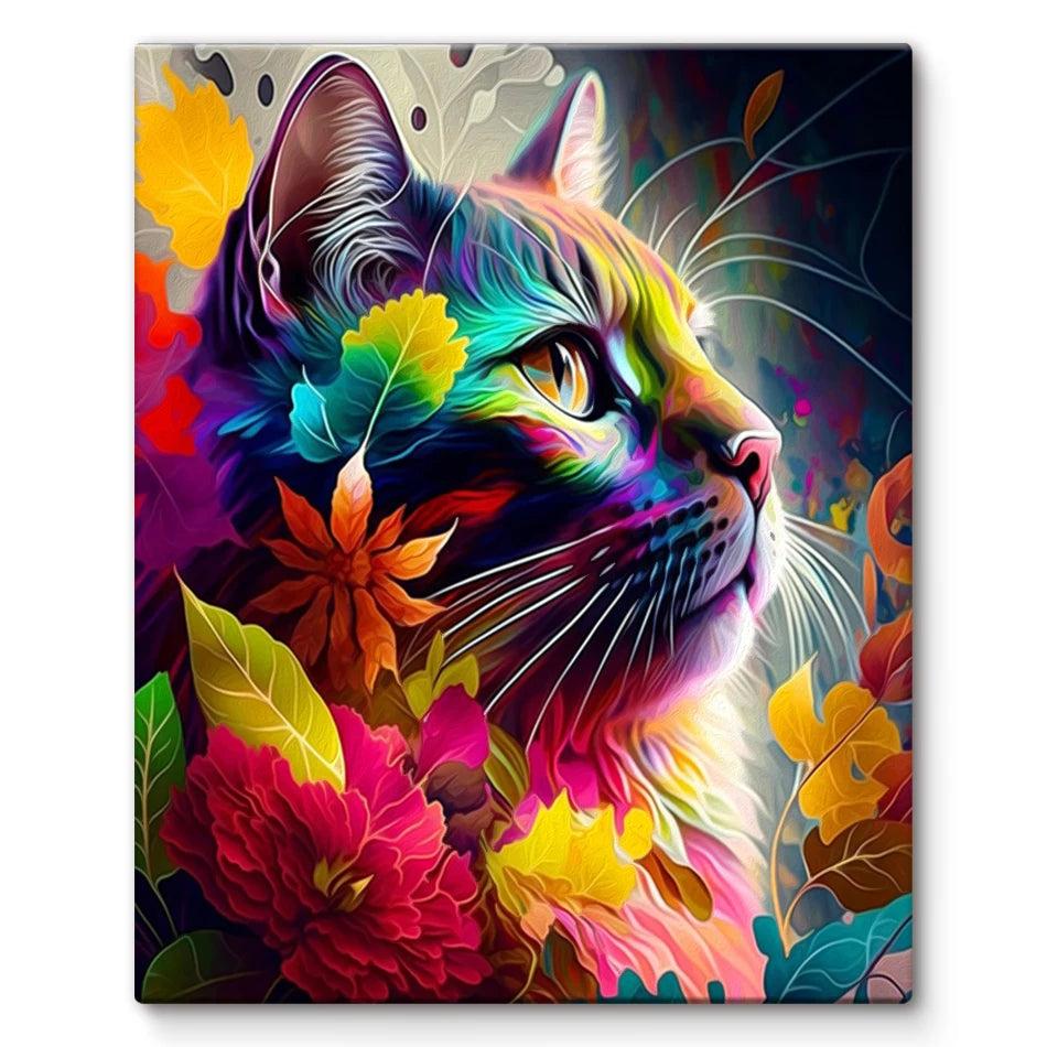Schilderen op nummer Dieren - Kat op canvas