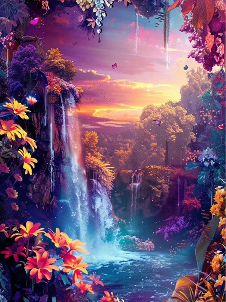 AB Diamond Painting met Fairy dust steentjes – Berg & Waterval