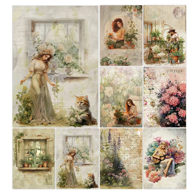 Maak unieke retro journals met 8 vintage rijstpapieren vellen