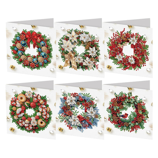Diamond Painting Kaarten set 6 Kerstkaarten Compleet Knutselpakket - HK066