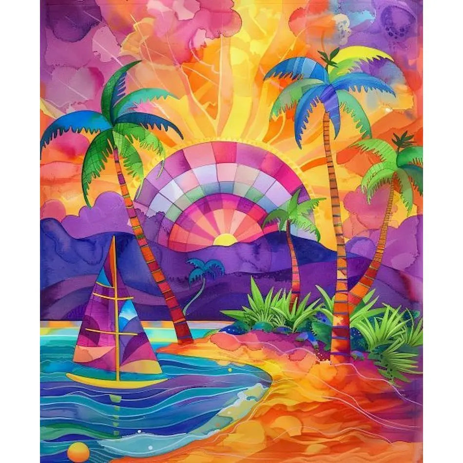 Schilderen op nummer Landschappen - Abstracte huizen, landschappen en busjes (Keuze uit 13 afbeeldingen)