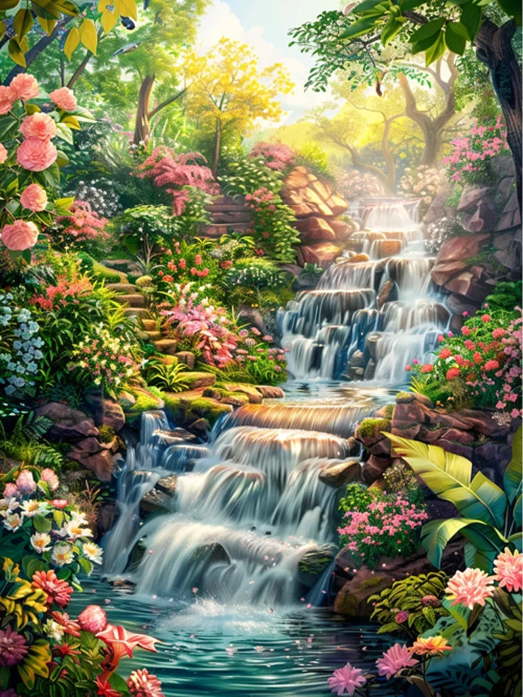 AB Diamond Painting met Fairy dust steentjes – Berg & Waterval