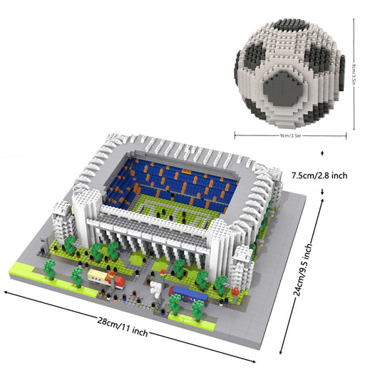 Bouwpakket gebouwen - Voetbalstadion met micro bouwstenen - Madrid Style Stadium