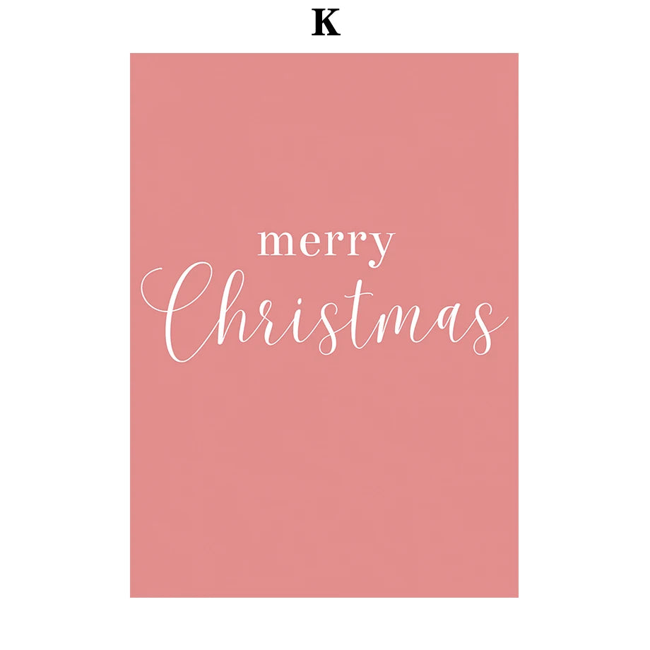 Kerst schilderij kerstboom met kerstman sneeuwhuis canvas poster