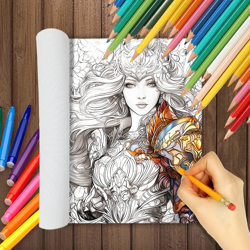 Kleurboek voor volwassenen – Godin van de Oorlog, 30 unieke patronen