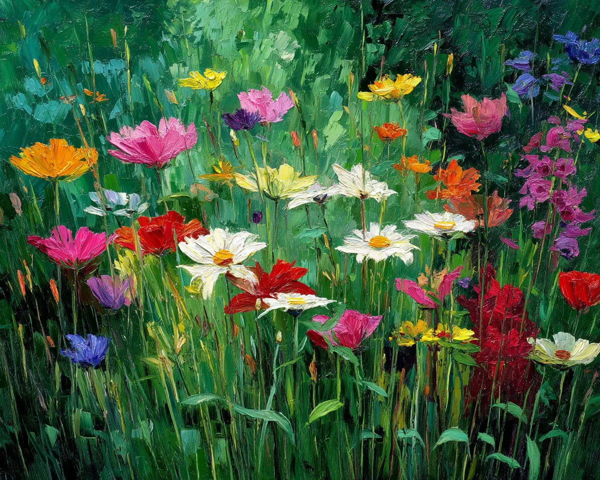 Schilderen op nummer Bloemen - verschillende maten en optioneel met lijst - 9976159