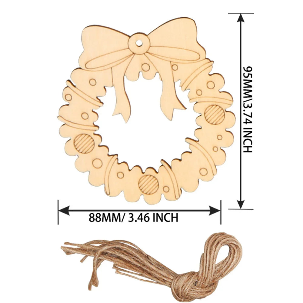 Houten figuur om zelf te schilderen/kleuren – Kerstboom hangornamenten van hout (set)