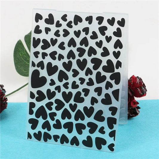Embossing folder met liefdeshartjes voor scrapbooking en kaarten