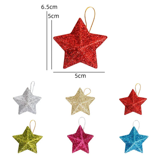 Kerst ornament voor Kerstboom glinsterende gouden ster hanger voor feestelijke decoratie