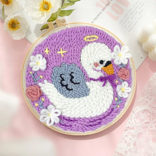 Punch Needle pakket Schattige Cartoon Dieren Wanddecoratie en Handwerk - CCX-415-2020