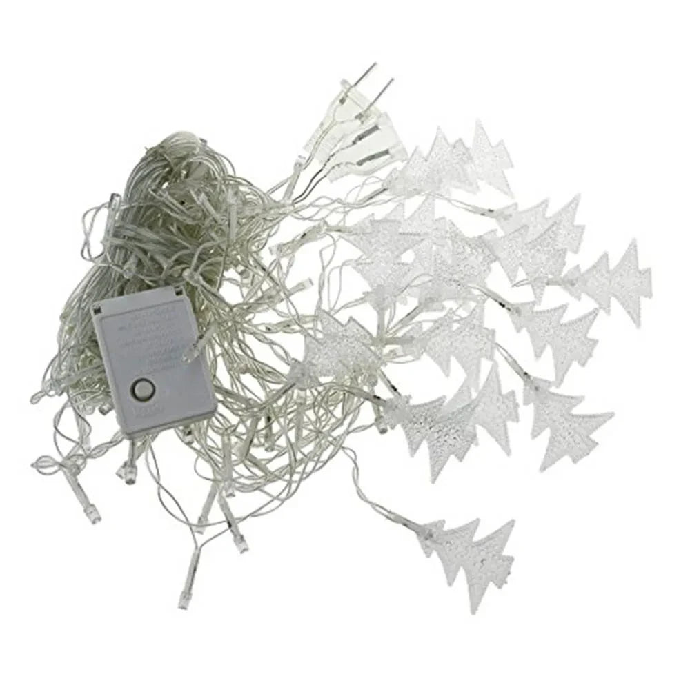 Kerst lichtgordijn met LED verlichting met Kerstboompjes voor feestelijke sfeer - koppelbaar