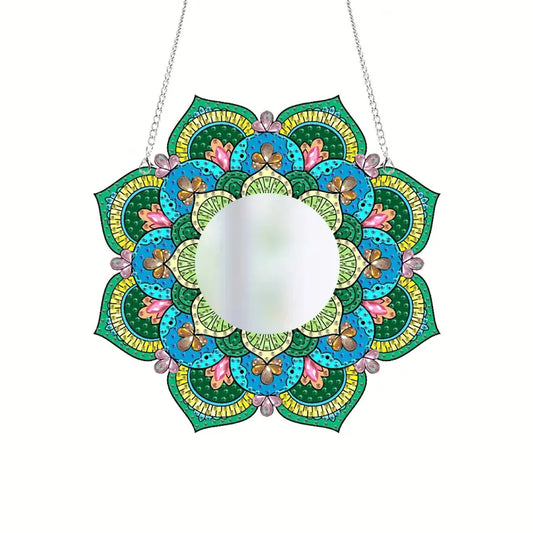 Diamond Painting Spiegel Bloemrijk Make-up Accessoire met Ketting - JZ026