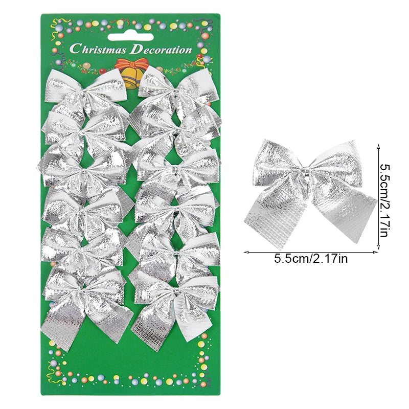 Kerst ornament voor in Kerstboom – Rode en Gouden Strikjes Set voor Feestelijke Decoratie