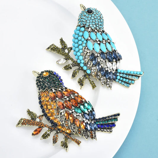 Broche Dieren | Luxe Kristallen Vink Vogel Broche in Twee Kleuren voor Vrouwen
