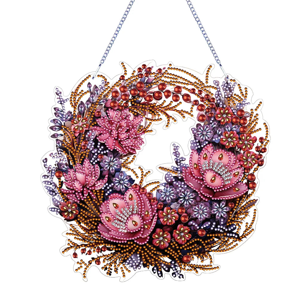 Diamond Painting Hangend ornament bloemenkrans wand- en deurdecoratie