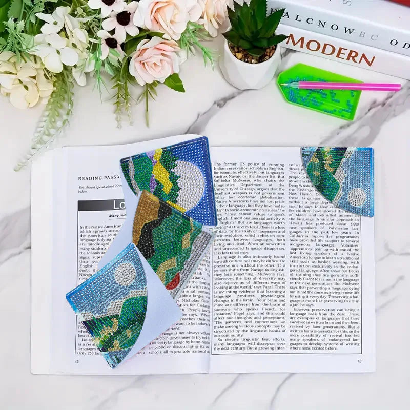 Diamond Painting Boekenlegger Landschappen Set van 6 Hoekboekenleggers