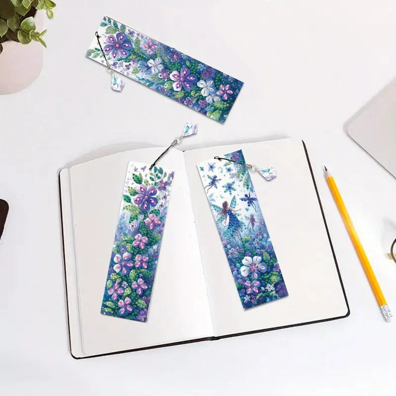 Diamond Painting Boekenlegger Feeën en Bloemen Set van 3