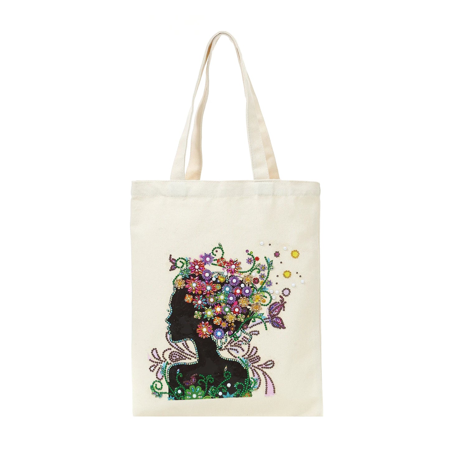 Diamond Painting Tas Bloemen Shopping Bag met Steentjes