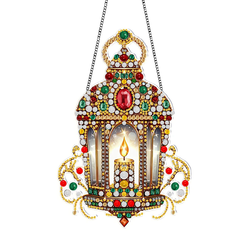 Diamond Painting Kerst krans Hangdecoratie voor Raam, Tuin of Kerstboom - KJ0267