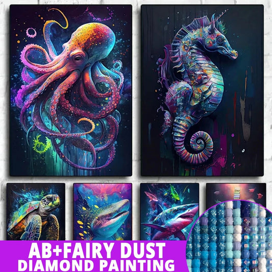 AB Diamond Painting met Fairy dust steentjes Oceaan Dieren