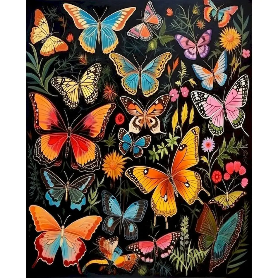 Diamond Painting Dieren - Vlinder - rond of vierkant | Kleurrijk Ontwerp - DZDP80296