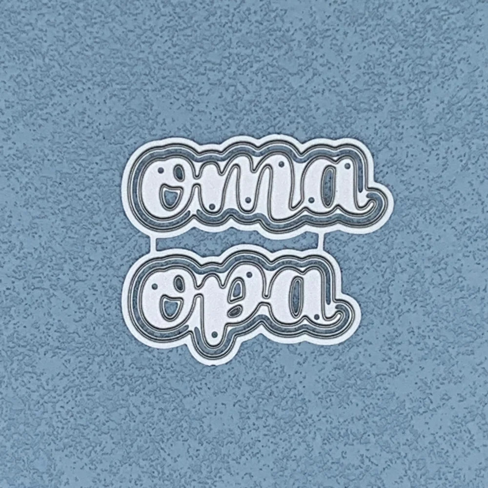 Metalen snijmal - Nederlandse teksten - oma opa 5X4.3 CM